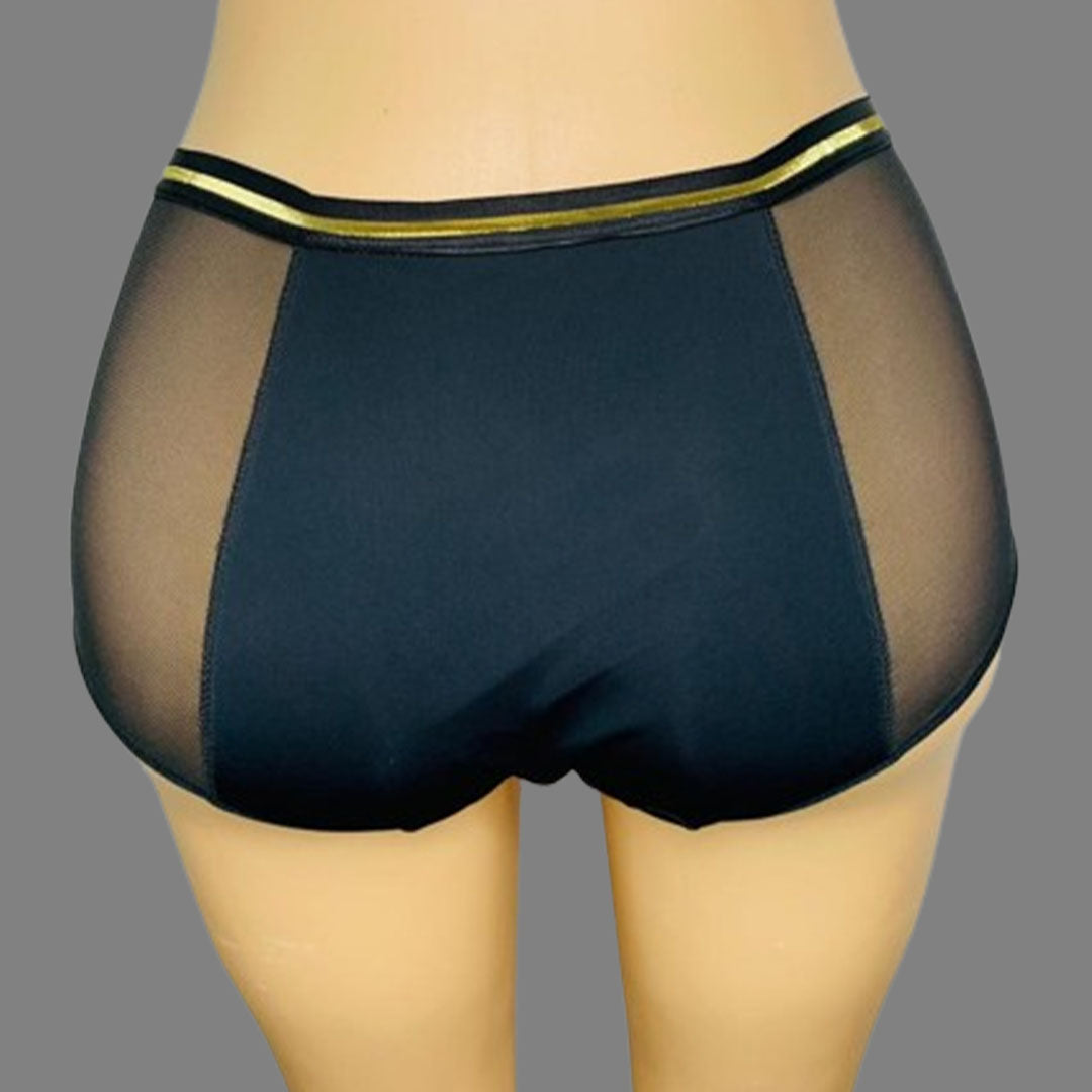Culotte Noir avec or (Flux très abondants)👙 3 culotte achetée = Livraison gratuite